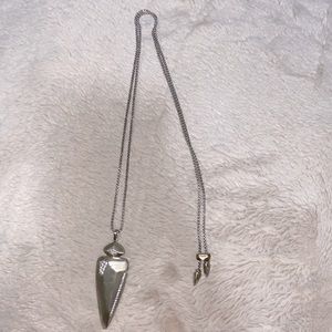 Kendra Scott Vintage Silver Adjustable Crystal Arrowhead Necklace (Discontinued)